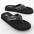 Black flip flops