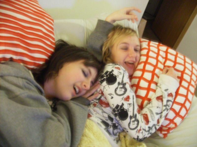 Elena + kalette - fake sleeping