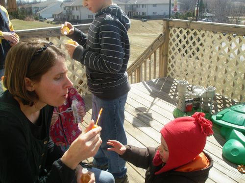 Maya + hudson + caleb bubbles