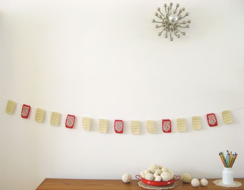 Dottie angel - crocheted squares - garland