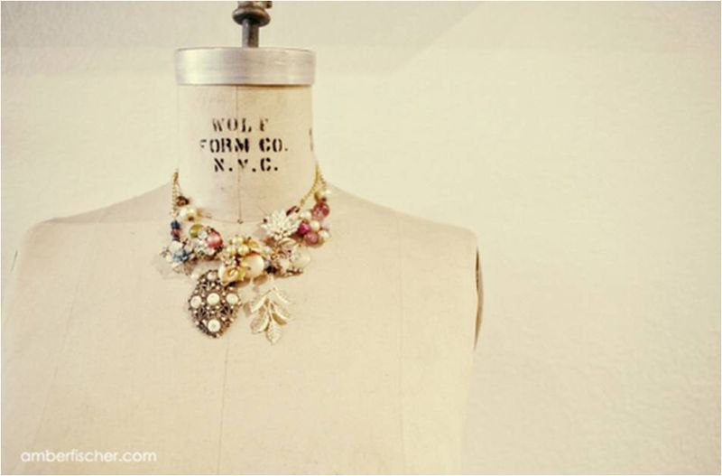 Amber fischer - brass razzoo 7  necklace on mannequin